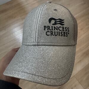Princess‎ Cruises Women’s Silver Glitter Ball Cap Adjustable Back Closure Mesh